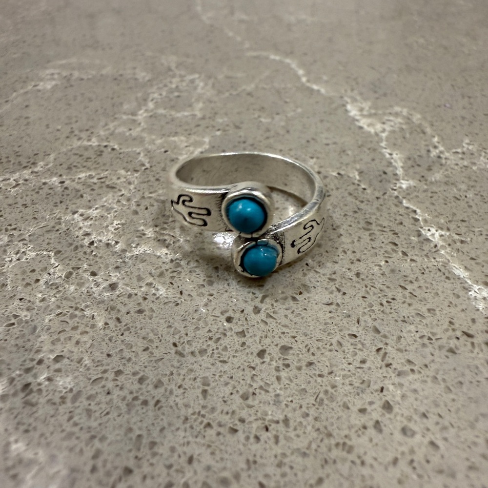 Turquoise and Silver Ring adjustable